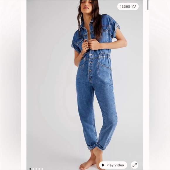 Free People Marci Denim Jumpsuit - Picture 3 of 12